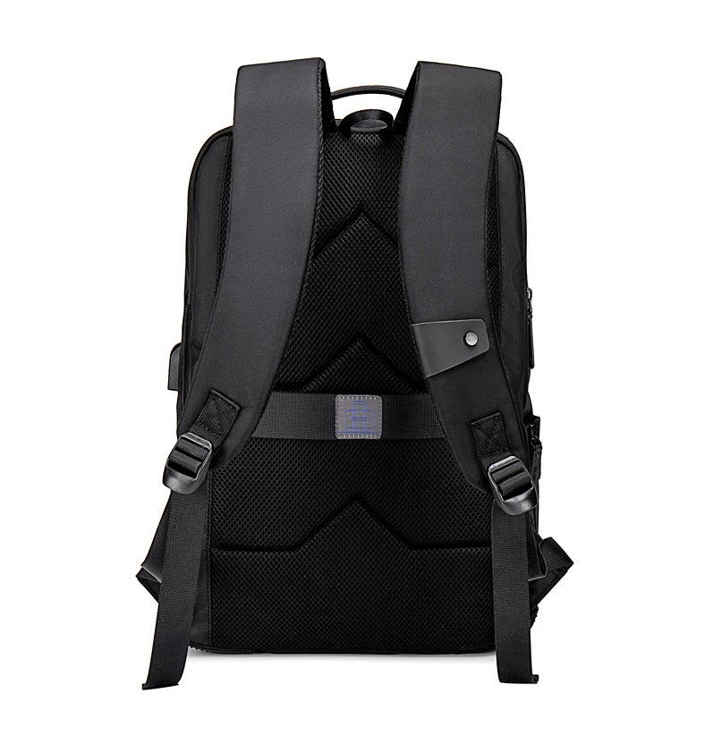 Golden Wolf Water-Resistant Laptop Backpack 14.1 Inch - Black - Image 5